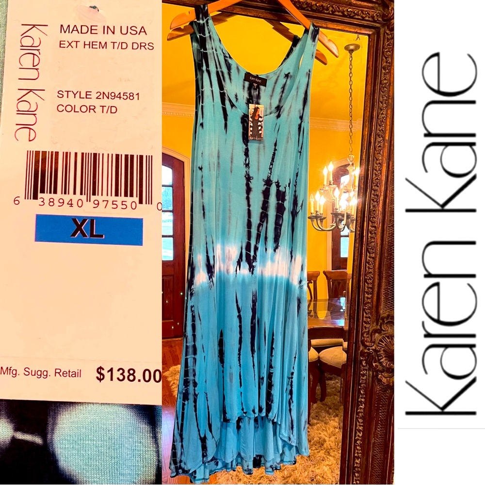 New$138•Karen Kane•Tie Dye Dress•Turquoise•Sz XL